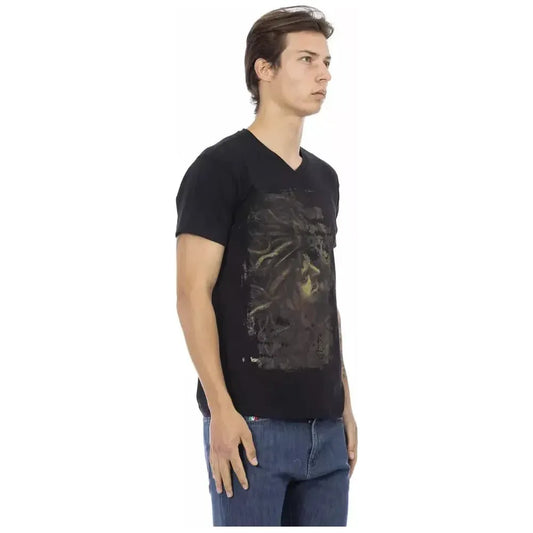 Trussardi Action Black Cotton Men T-Shirt Trussardi Action