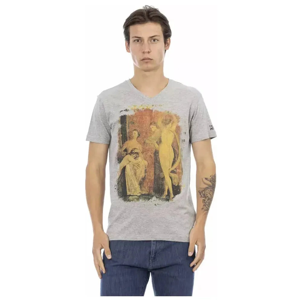 Trussardi Action Gray Cotton Men T-Shirt Trussardi Action