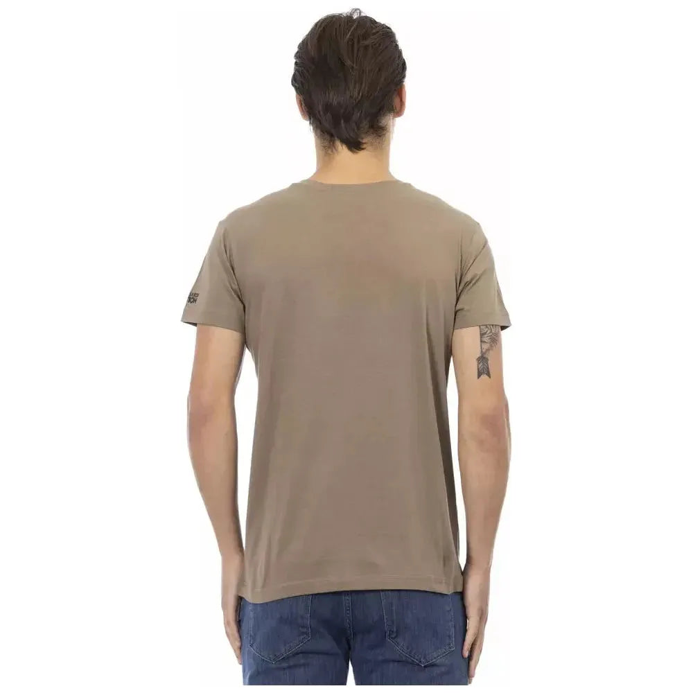 Trussardi Action Brown Cotton Men T-Shirt Trussardi Action