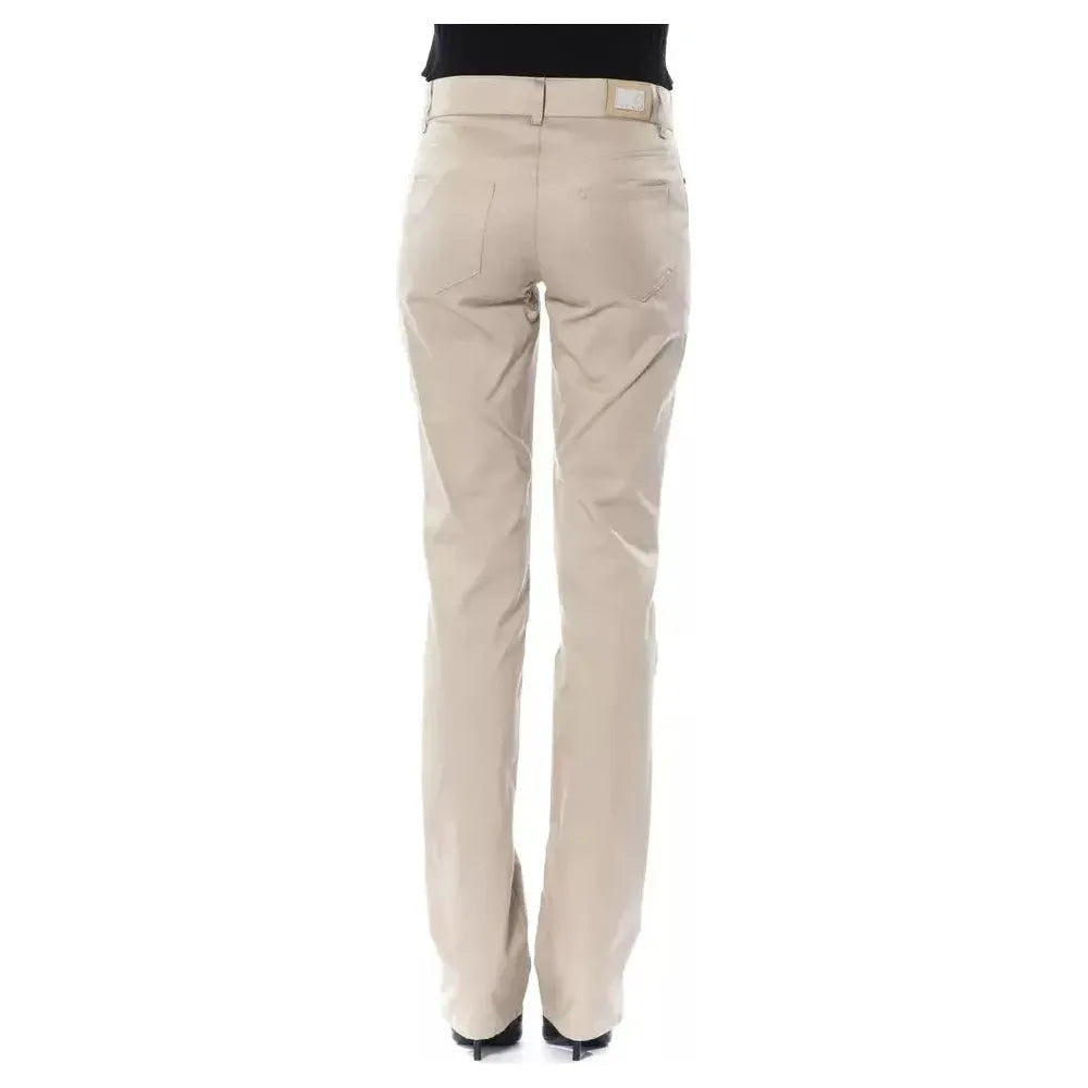 BYBLOS Beige Cotton Women Pants BYBLOS