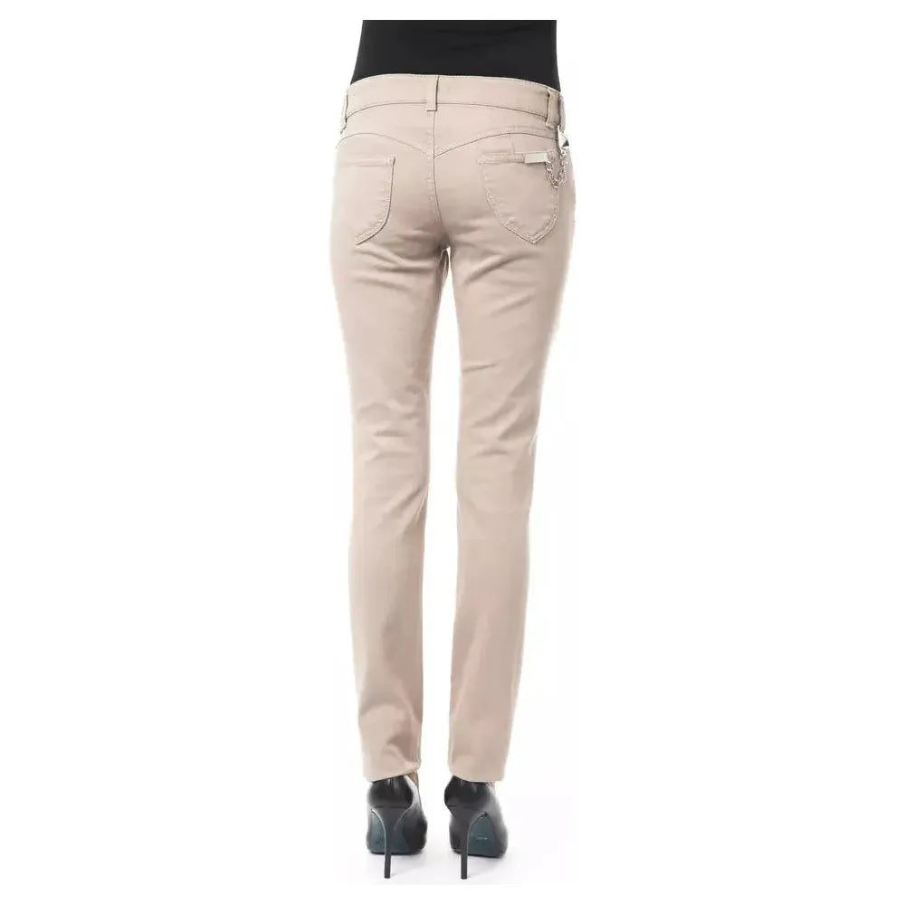 BYBLOS Beige Cotton Women Pant BYBLOS