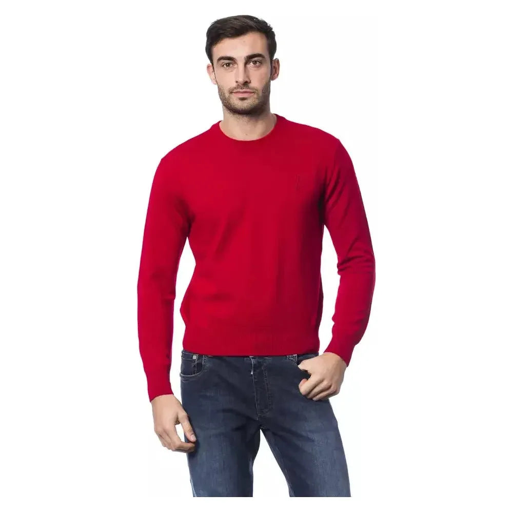 Billionaire Italian Couture Red Merino Wool Men Sweater Billionaire Italian Couture