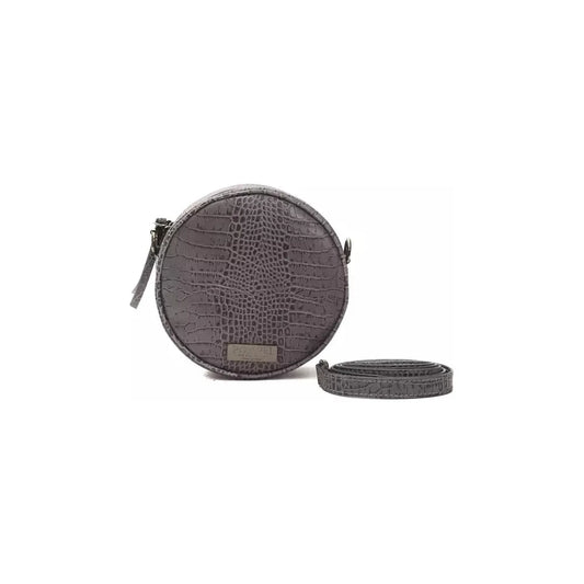 Pompei Donatella Chic Gray Croc-Embossed Crossbody Pompei Donatella