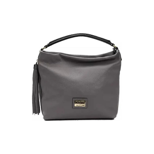 Pompei Donatella Gray Leather Women Shoulder Bag 1728,67345744032,Bags,Gray,New with tags,Pompei Donatella,Shoulder Bags - Bags,Shoulder Bags - Women - Bags,Women,Women - Bags