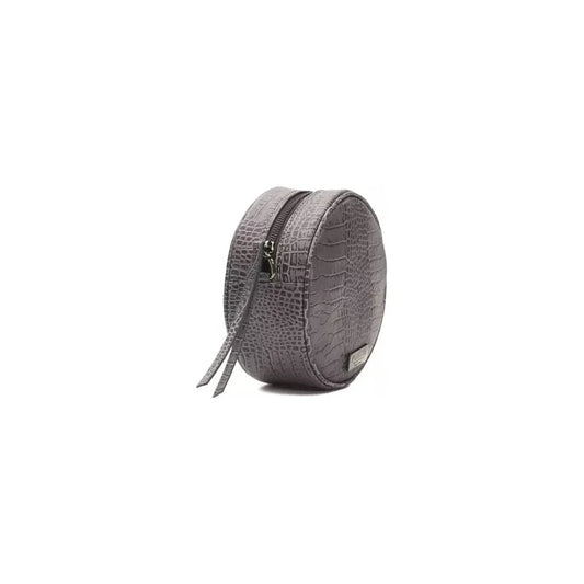 Pompei Donatella Chic Gray Croc-Embossed Crossbody Pompei Donatella