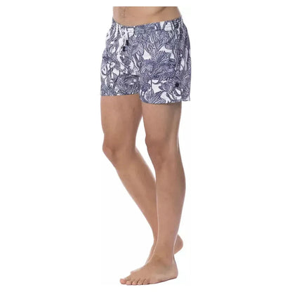 Roberto Cavalli Sport Light Blue Polyester Men Swimwear