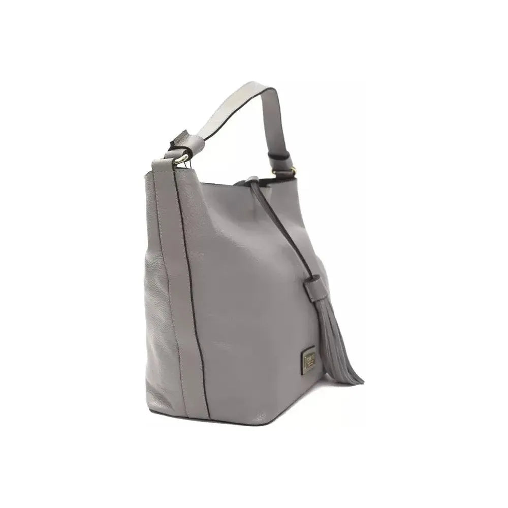 Pompei Donatella Gray Leather Women Shoulder Bag 1728,67345744032,Bags,Gray,New with tags,Pompei Donatella,Shoulder Bags - Bags,Shoulder Bags - Women - Bags,Women,Women - Bags