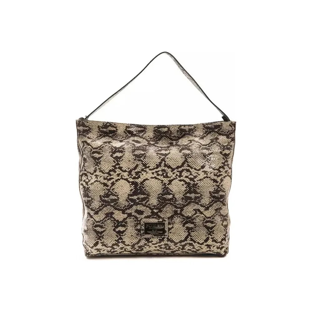 Pompei Donatella Gray Leather Women Shoulder Bag 1728,67345744032,Bags,Gray,New with tags,Pompei Donatella,Shoulder Bags - Bags,Shoulder Bags - Women - Bags,Women,Women - Bags