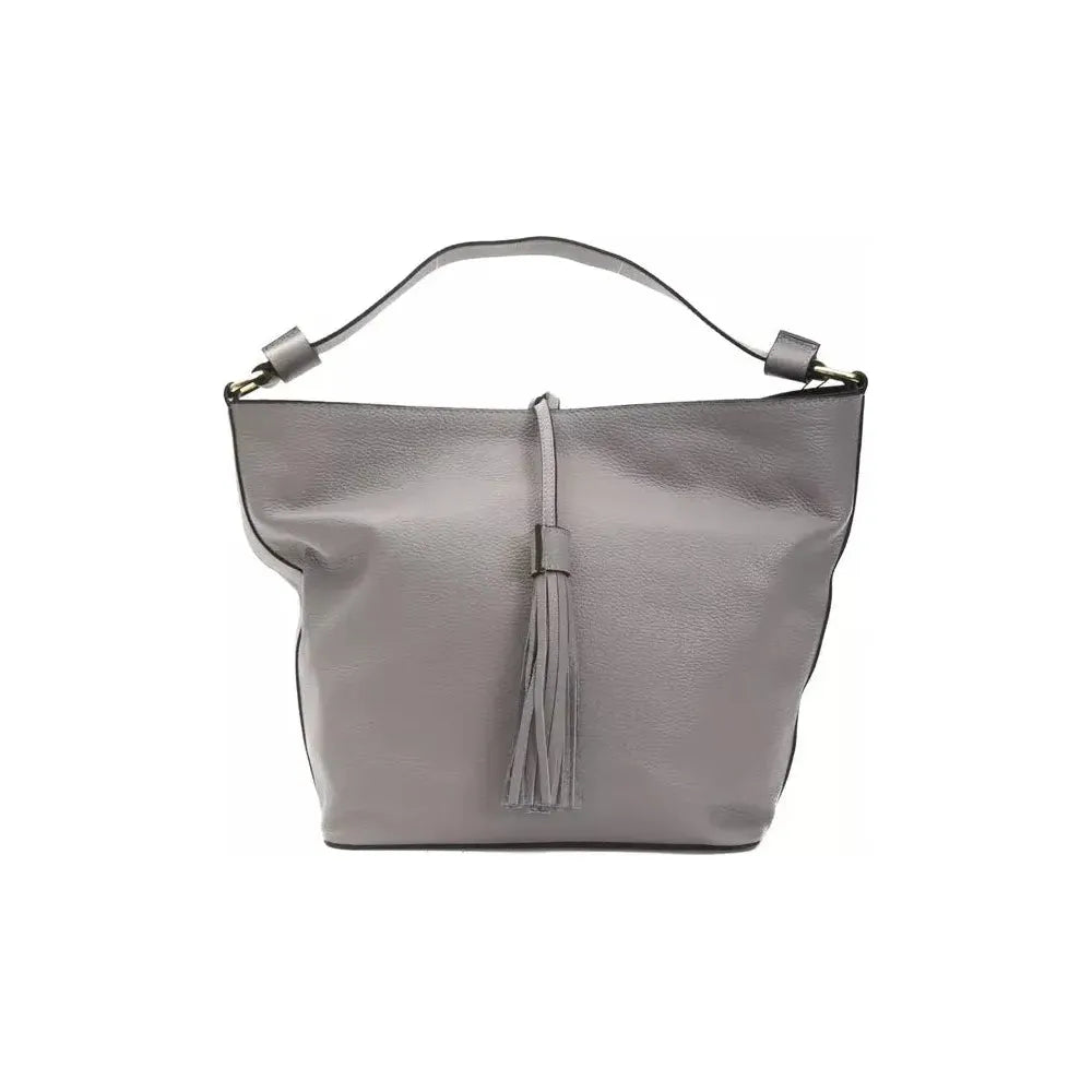Pompei Donatella Gray Leather Women Shoulder Bag 1728,67345744032,Bags,Gray,New with tags,Pompei Donatella,Shoulder Bags - Bags,Shoulder Bags - Women - Bags,Women,Women - Bags
