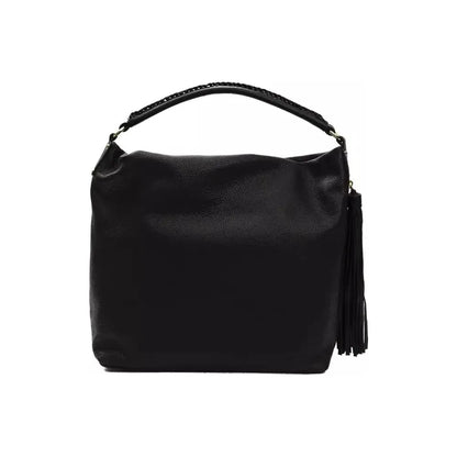 Pompei Donatella Black Leather Women Shoulder Bag 1728,67345744032,Bags,Black,New with tags,Pompei Donatella,Shoulder Bags - Bags,Shoulder Bags - Women - Bags,Women,Women - Bags