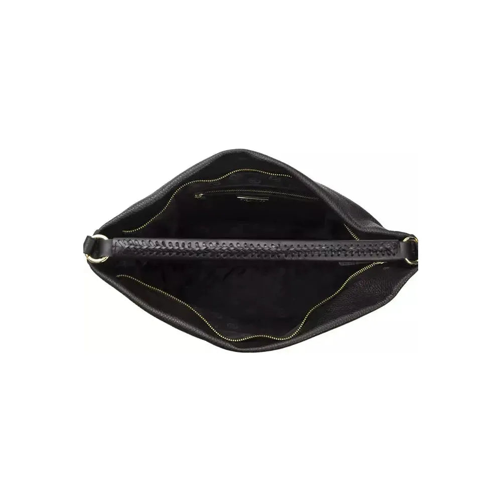 Pompei Donatella Black Leather Women Shoulder Bag 1728,67345744032,Bags,Black,New with tags,Pompei Donatella,Shoulder Bags - Bags,Shoulder Bags - Women - Bags,Women,Women - Bags