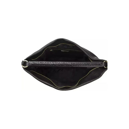 Pompei Donatella Black Leather Women Shoulder Bag 1728,67345744032,Bags,Black,New with tags,Pompei Donatella,Shoulder Bags - Bags,Shoulder Bags - Women - Bags,Women,Women - Bags