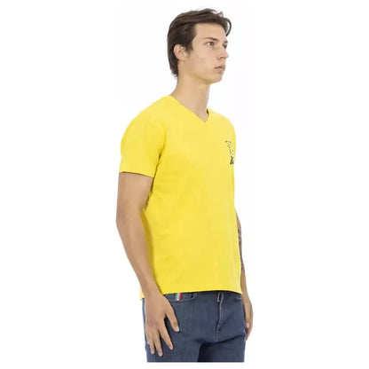 Trussardi Action Yellow Cotton Men T-Shirt
