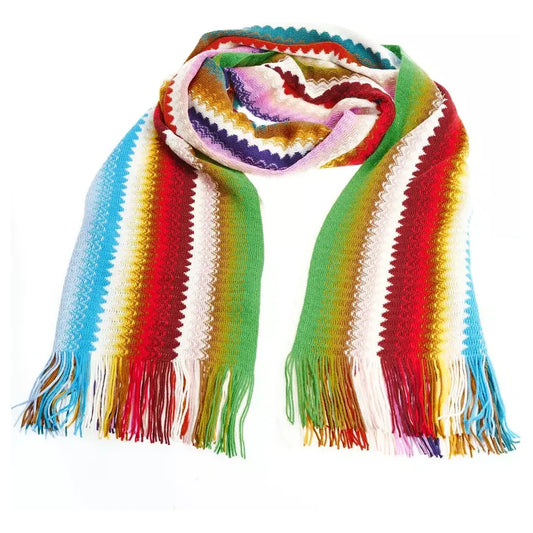 Missoni Chic Geometric Patterned Scarf with Fringes Missoni