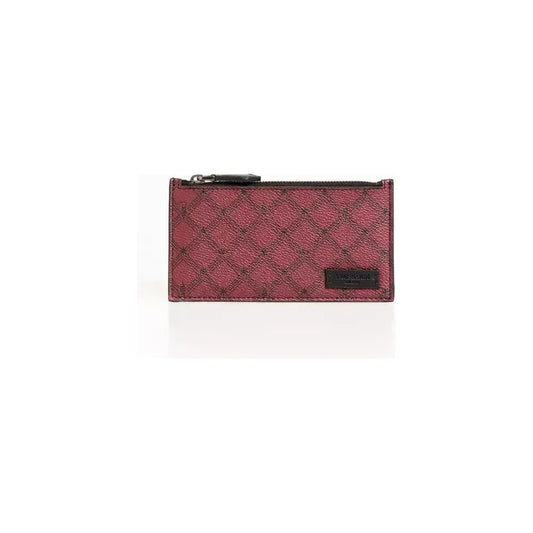 Trussardi Elegant Geometric Leather Card Holder Wallet Trussardi