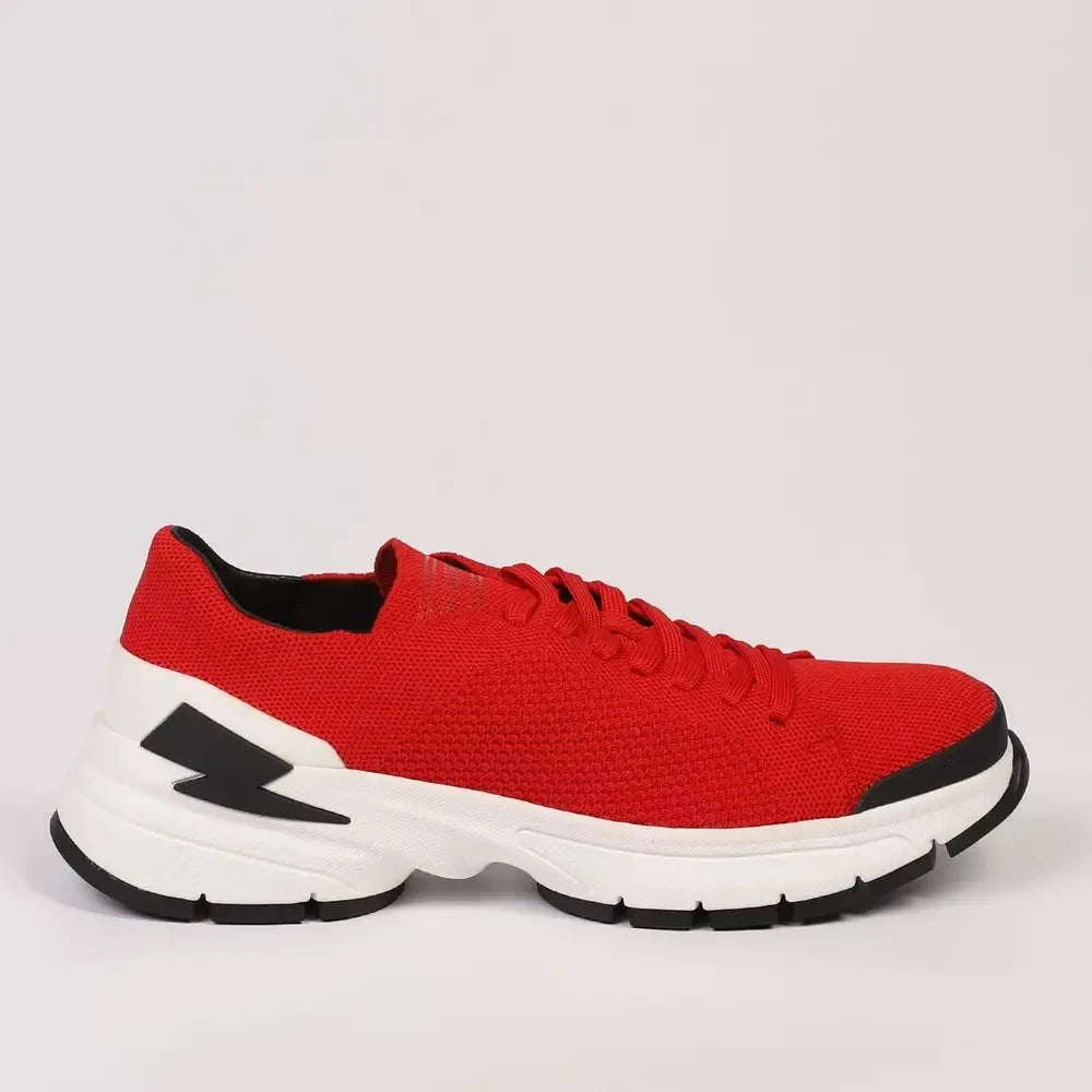 Neil Barrett Red Textile Men Sneaker Neil Barrett