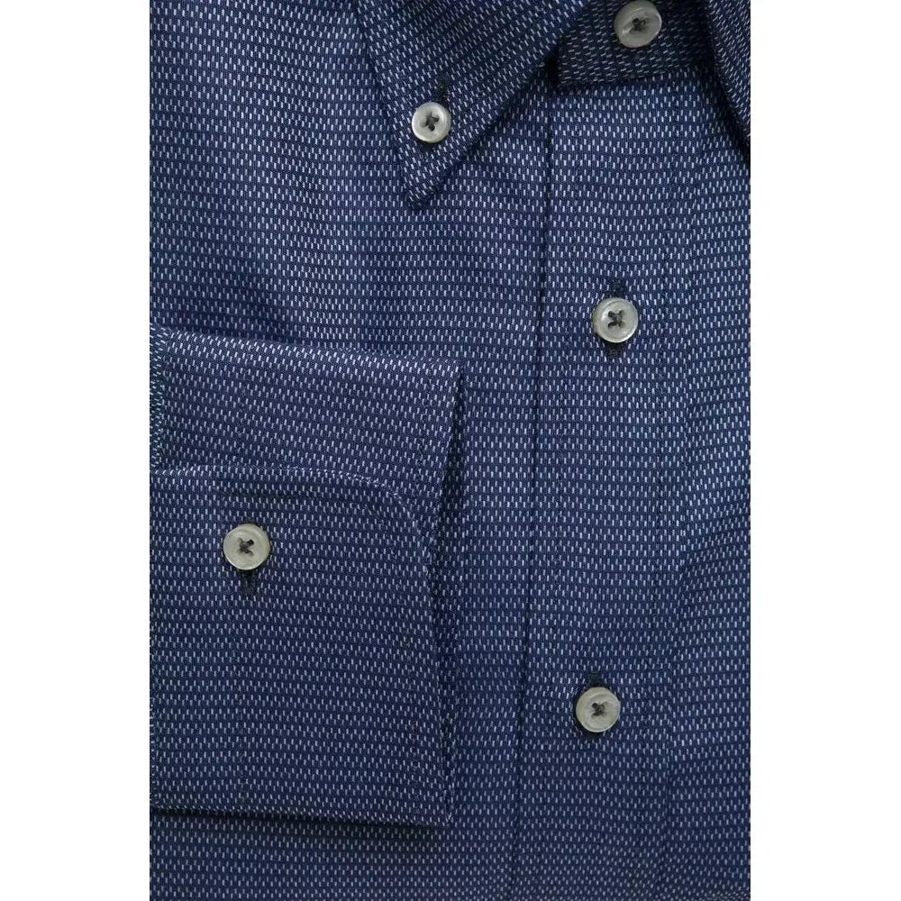 Robert Friedman Blue Cotton Men Shirt Robert Friedman