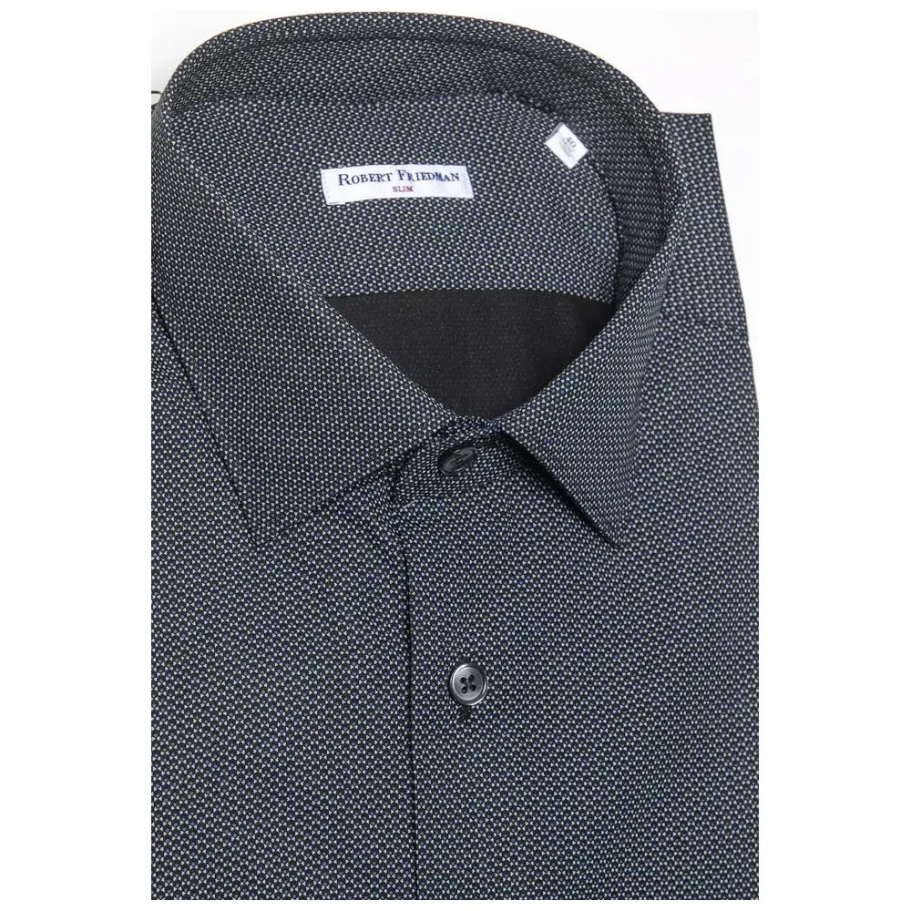 Robert Friedman Black Cotton Men Shirt Robert Friedman