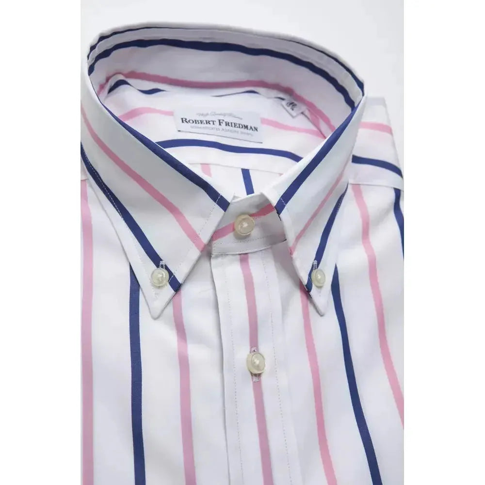 Robert Friedman White Cotton Men's Shirt