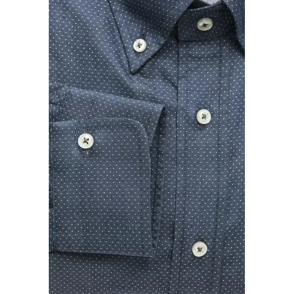 Robert Friedman Blue Cotton Men Shirt Robert Friedman