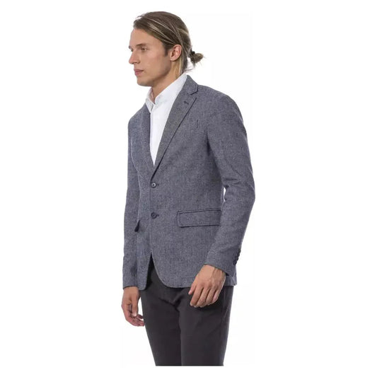 Verri Blue Polyester Mens Blazer Verri