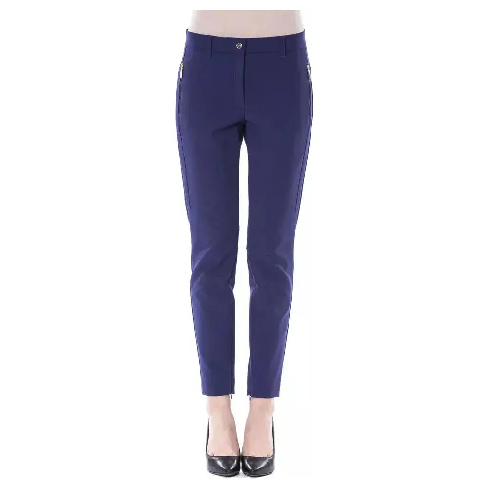 BYBLOS Blue Polyester Women Pants BYBLOS