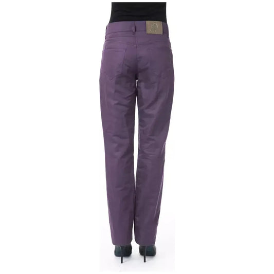 BYBLOS Chic Purple Cotton-Blend Trousers BYBLOS