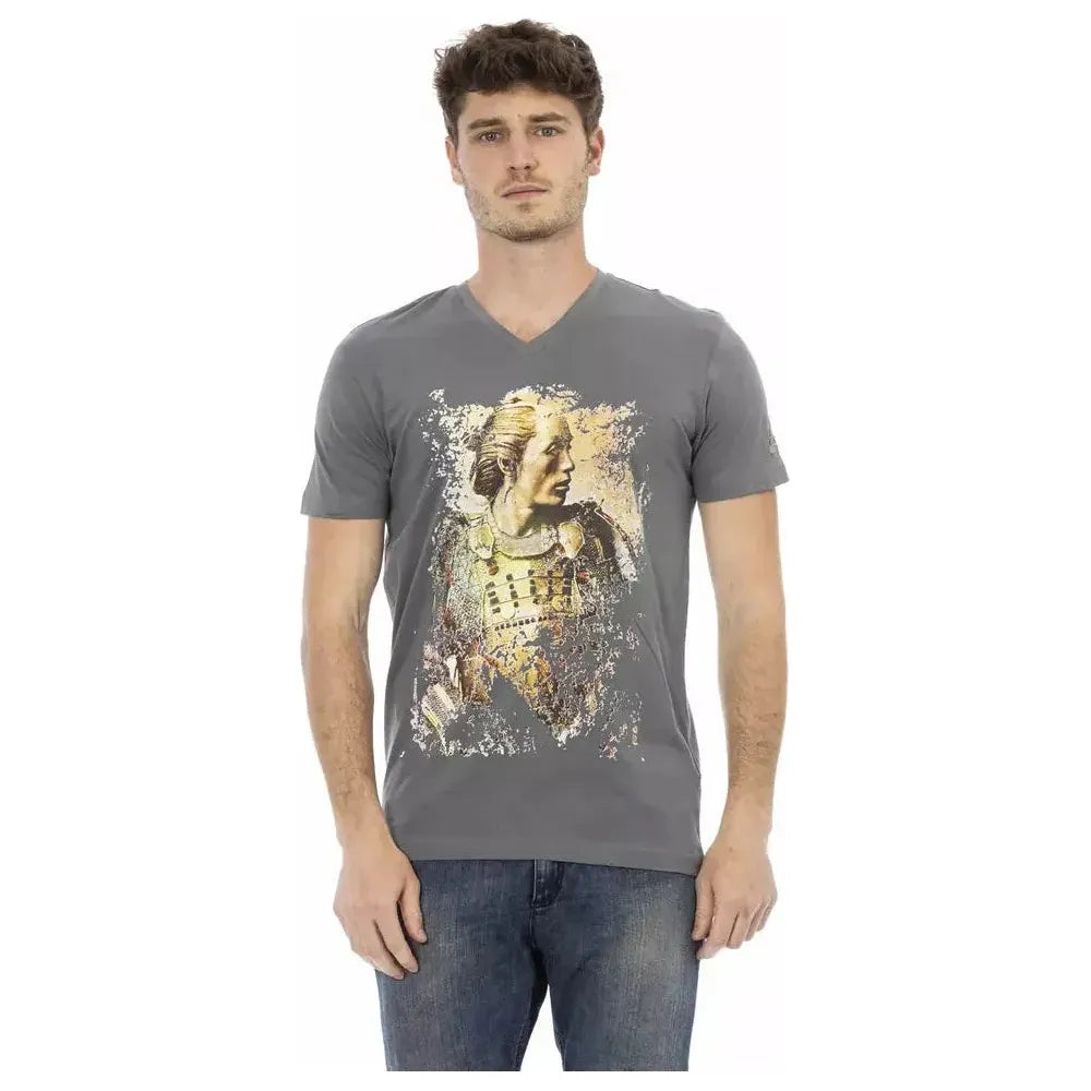 Trussardi Action Gray Cotton Men T-Shirt