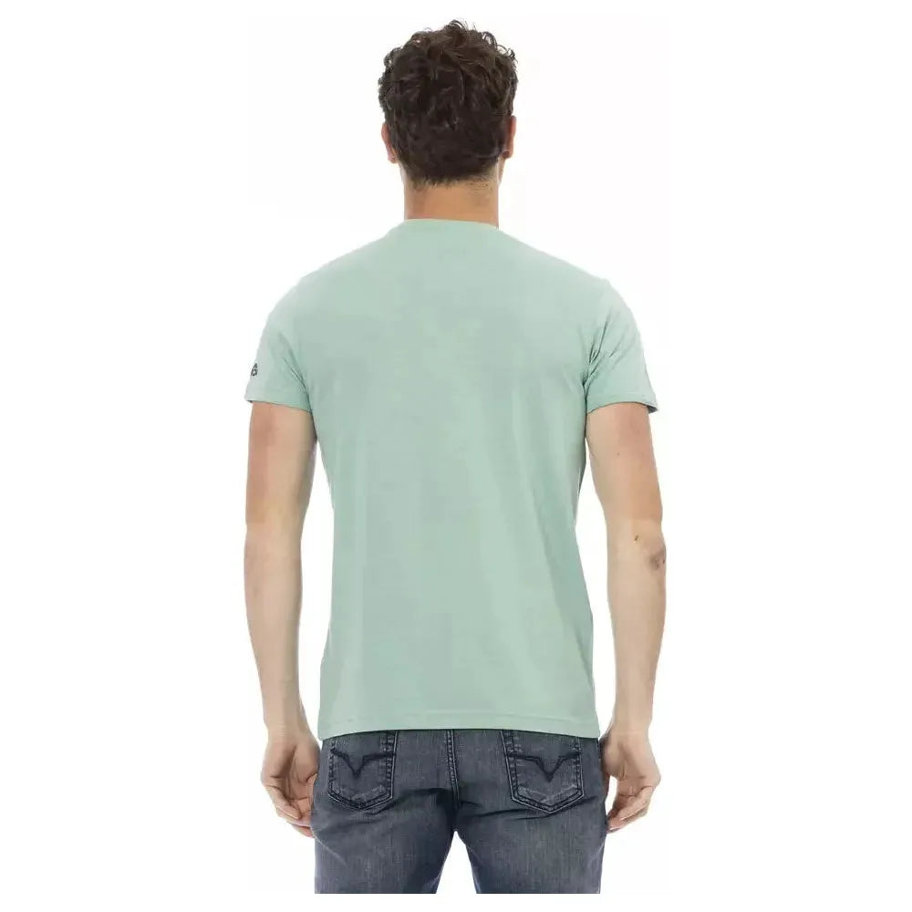 Trussardi Action Green Cotton Men T-Shirt Trussardi Action