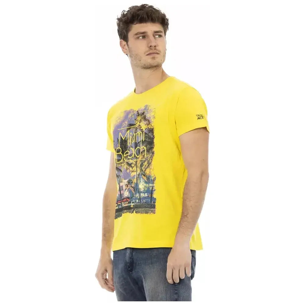 Trussardi Action Yellow Cotton Men T-Shirt Trussardi Action