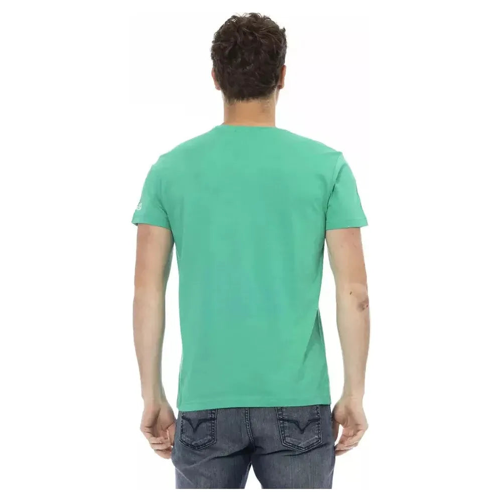 Trussardi Action Green Cotton Men T-Shirt Trussardi Action