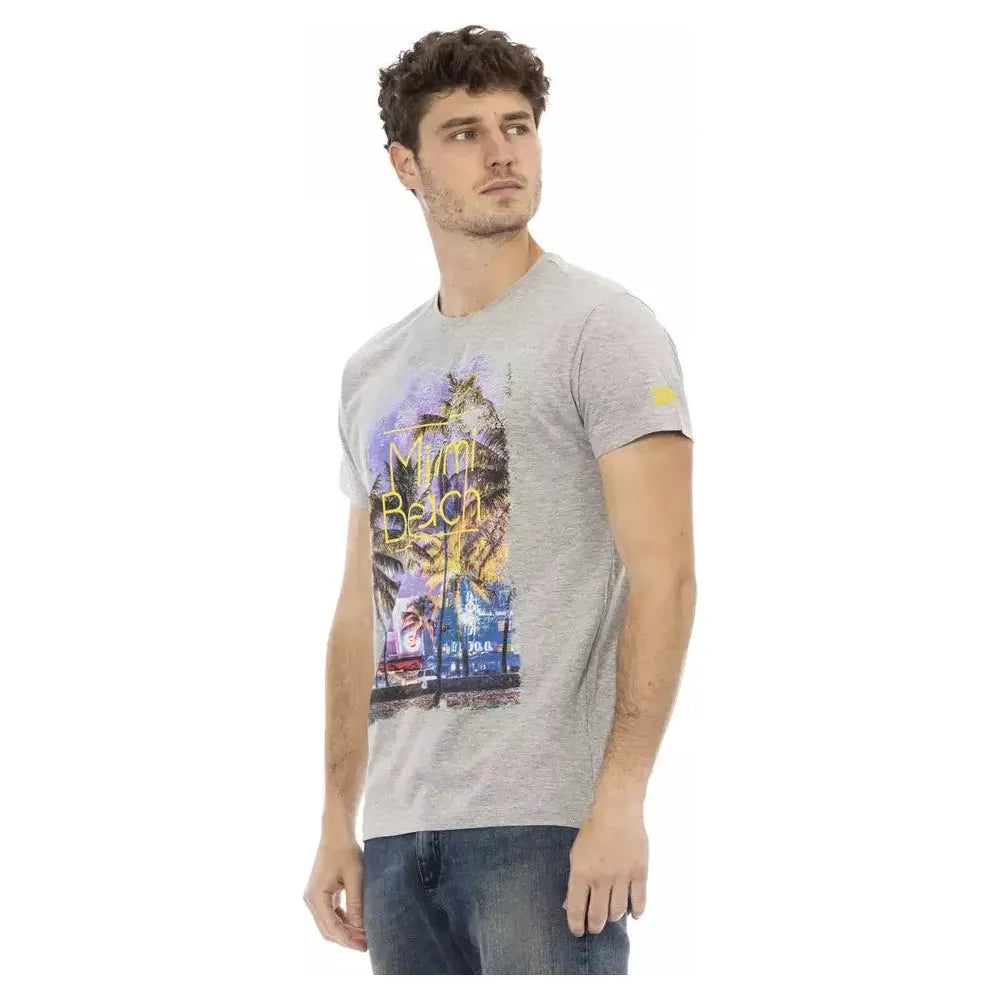 Trussardi Action Gray Cotton Men T-Shirt