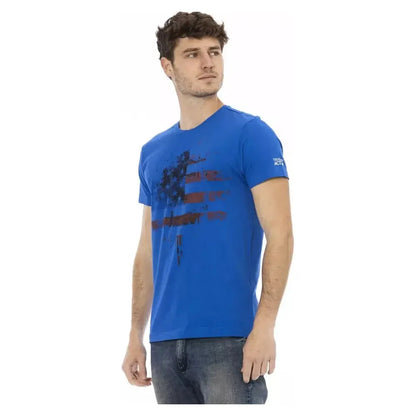 Trussardi Action Blue Cotton Men T-Shirt