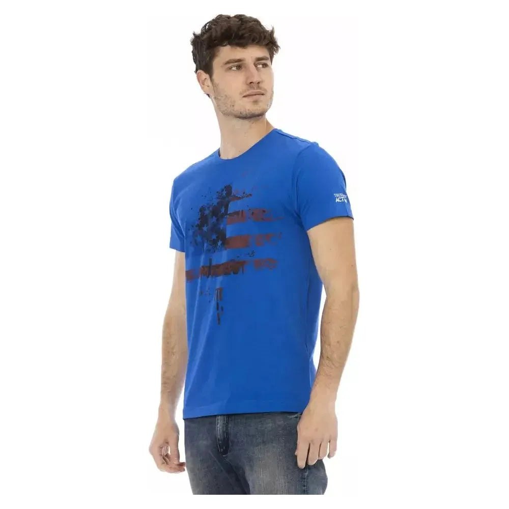 Trussardi Action Blue Cotton Men's T-Shirt Trussardi Action