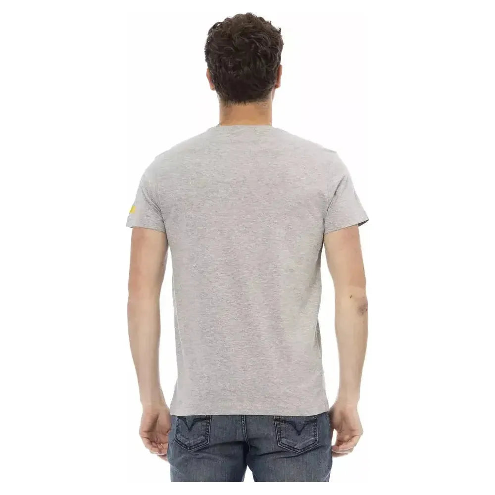 Trussardi Action Gray Cotton Men T-Shirt Trussardi Action