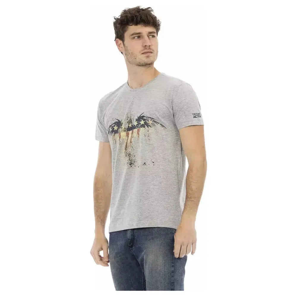 Trussardi Action Gray Cotton Men T-Shirt Trussardi Action