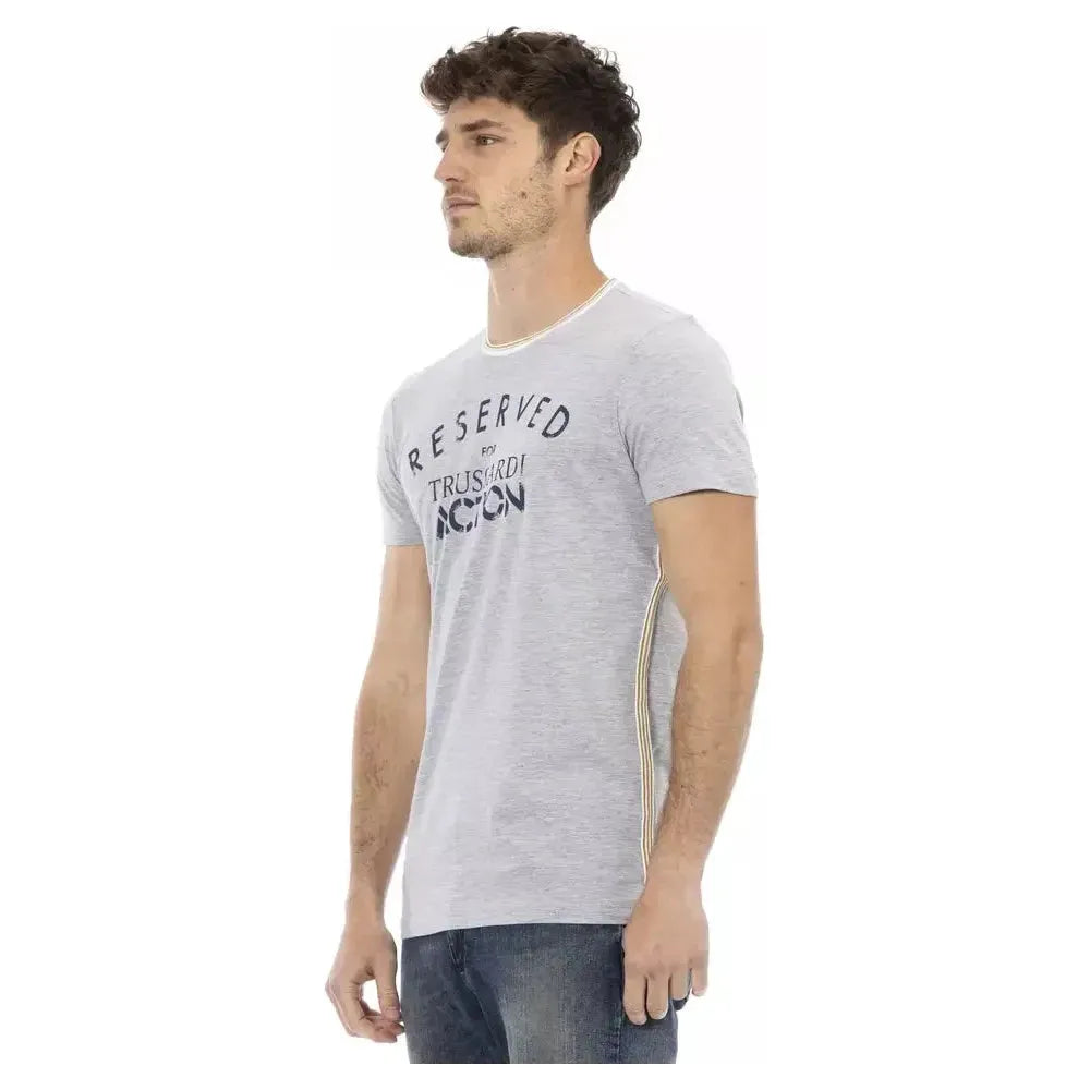 Trussardi Action Gray Cotton Men T-Shirt