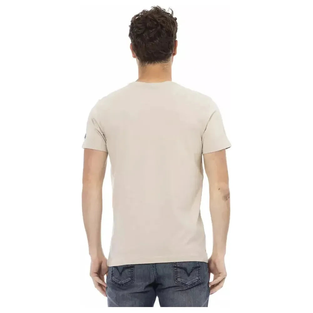 Trussardi Action Beige Cotton Men T-Shirt Trussardi Action