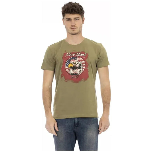 Trussardi Action Green Cotton Men T-Shirt