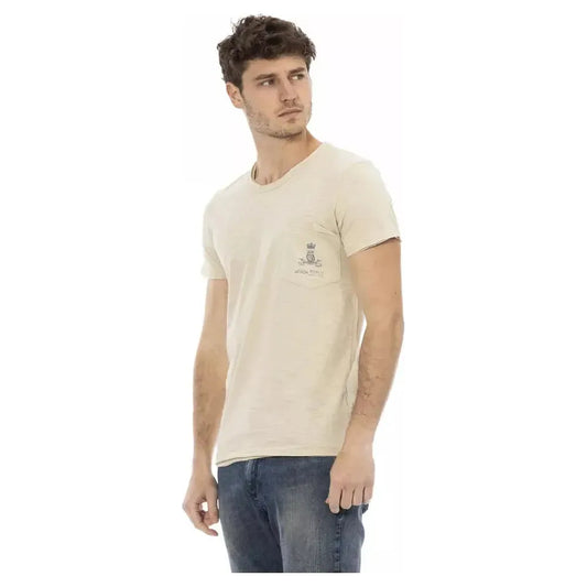 Trussardi Action Beige Cotton Men T-Shirt Trussardi Action