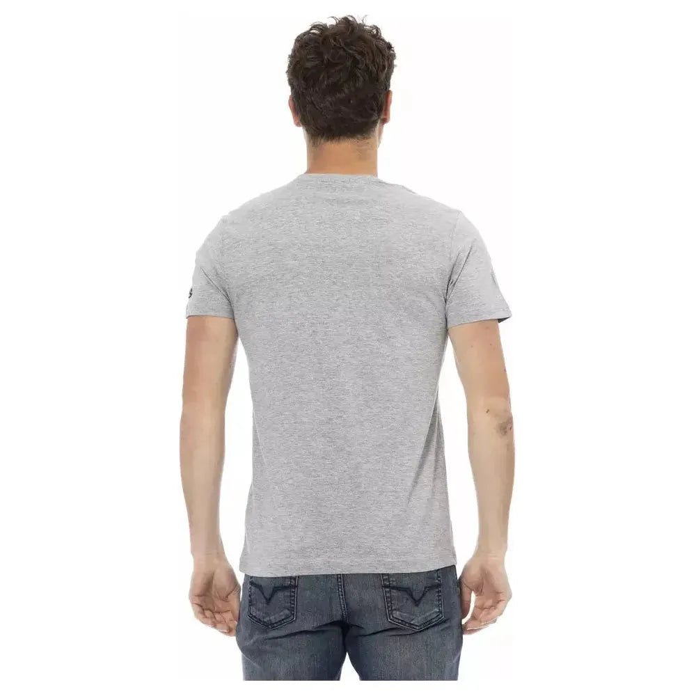 Trussardi Action Gray Cotton Men T-Shirt Trussardi Action