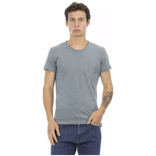 Trussardi Action Gray Cotton Men T-Shirt Trussardi Action