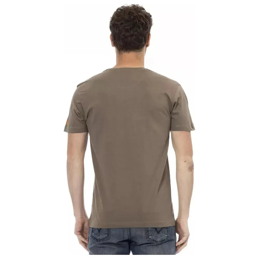 Trussardi Action Brown Cotton Men T-Shirt Trussardi Action