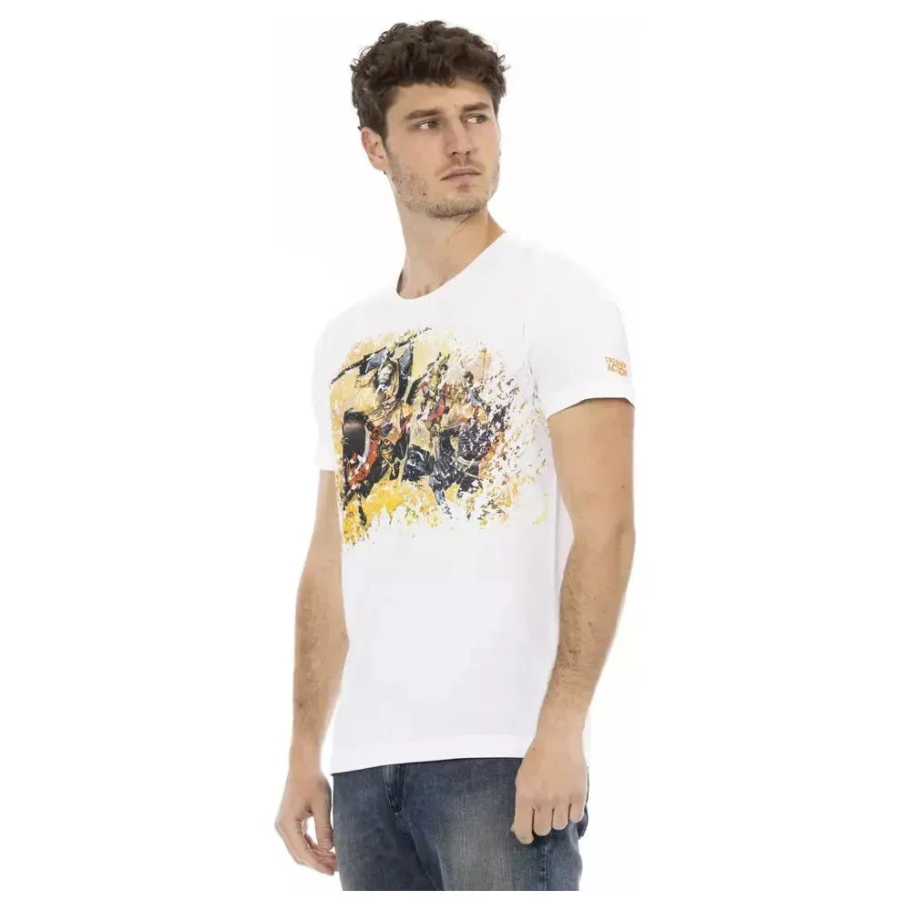 Trussardi Action White Cotton Men TShirt Trussardi Action