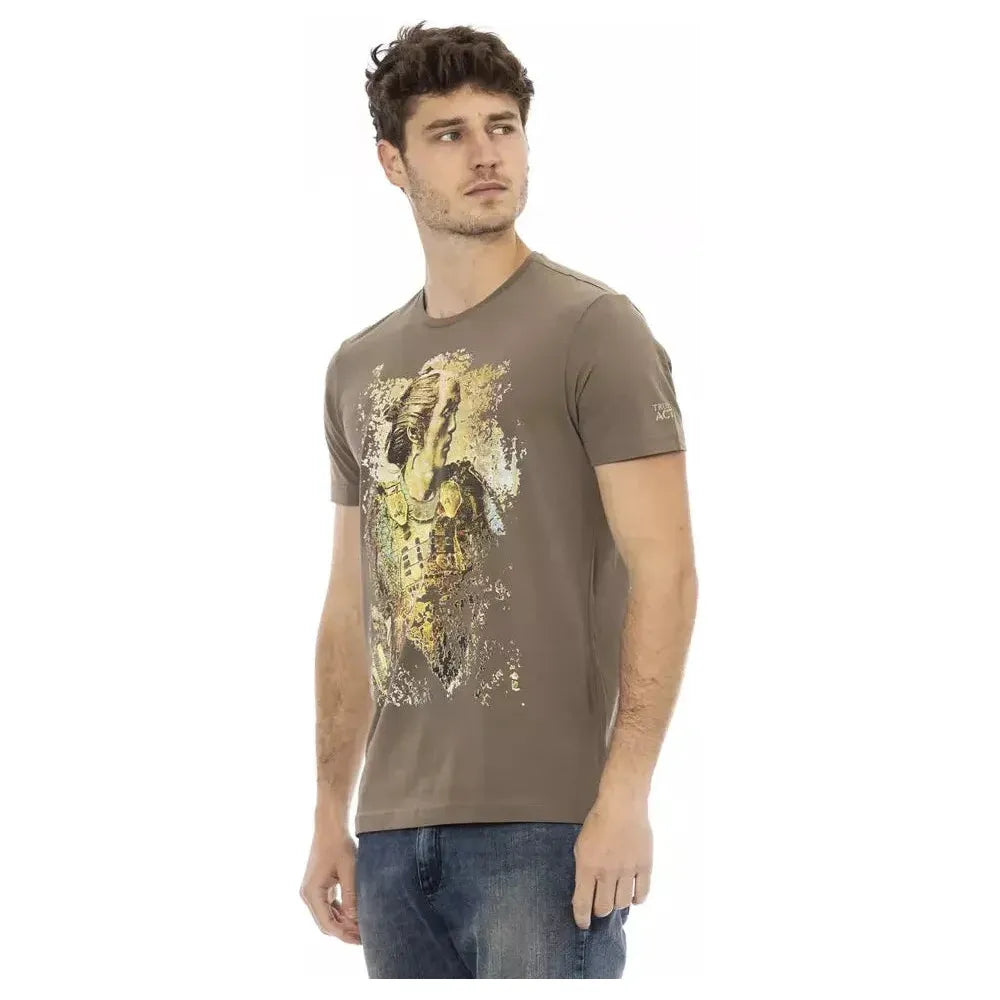 Trussardi Action Brown Cotton Men T-Shirt Trussardi Action