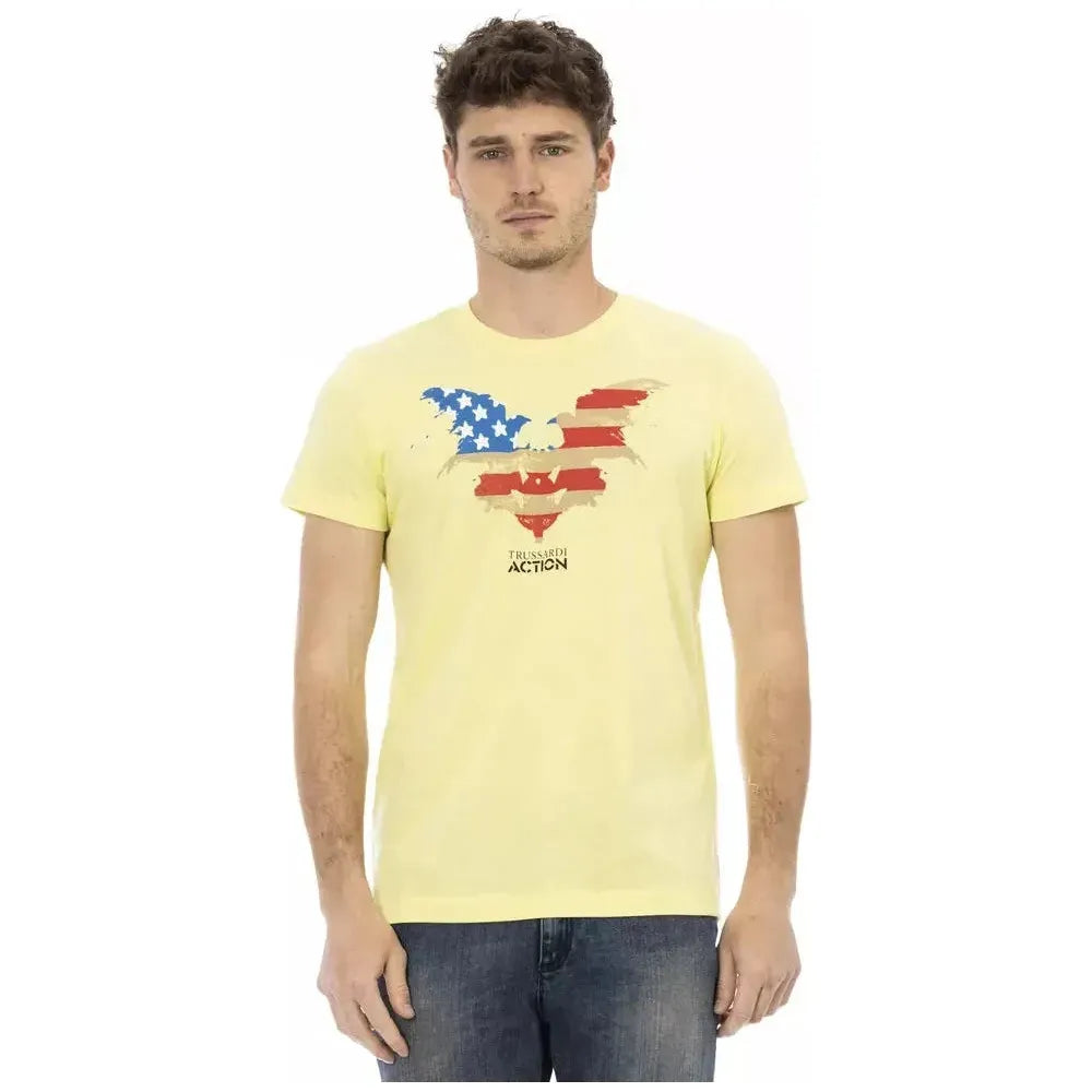 Trussardi Action Yellow Cotton Men T-Shirt Trussardi Action