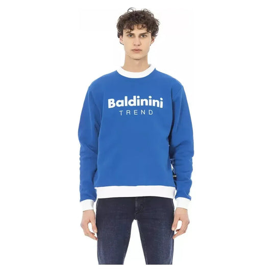 Baldinini Trend Blue Cotton Men Sweater Baldinini Trend