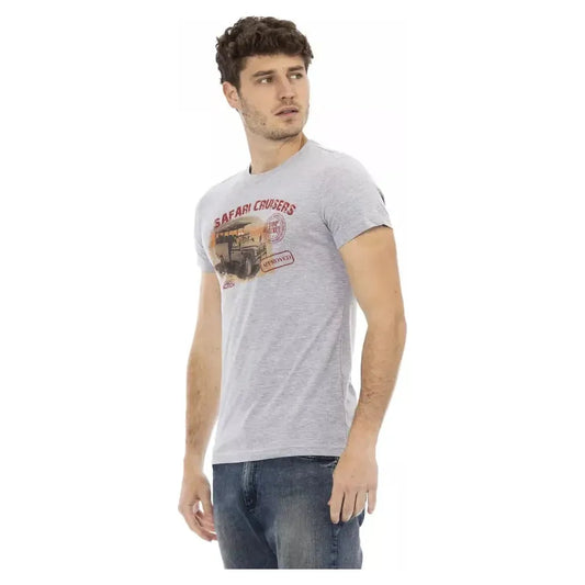 Trussardi Action Gray Cotton Men T-Shirt Trussardi Action