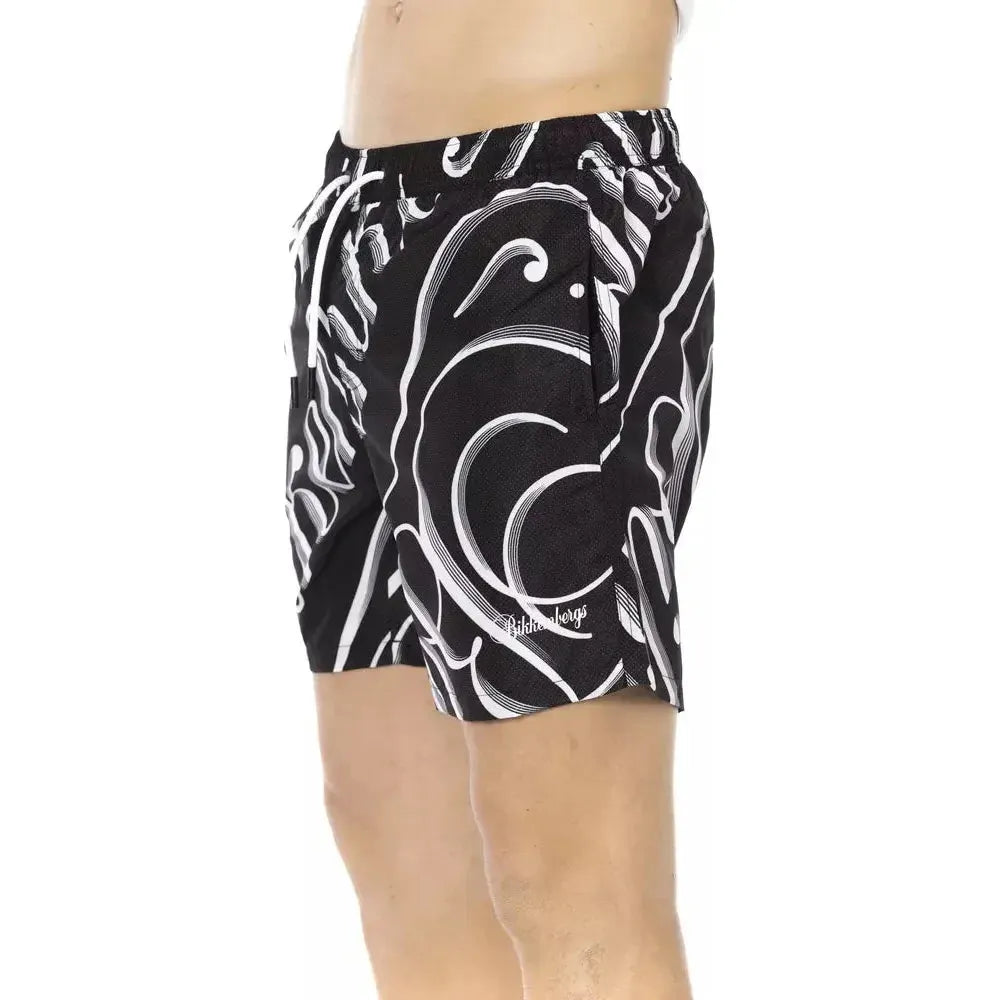 Bikkembergs Black Polyester Men Swim Short Bikkembergs