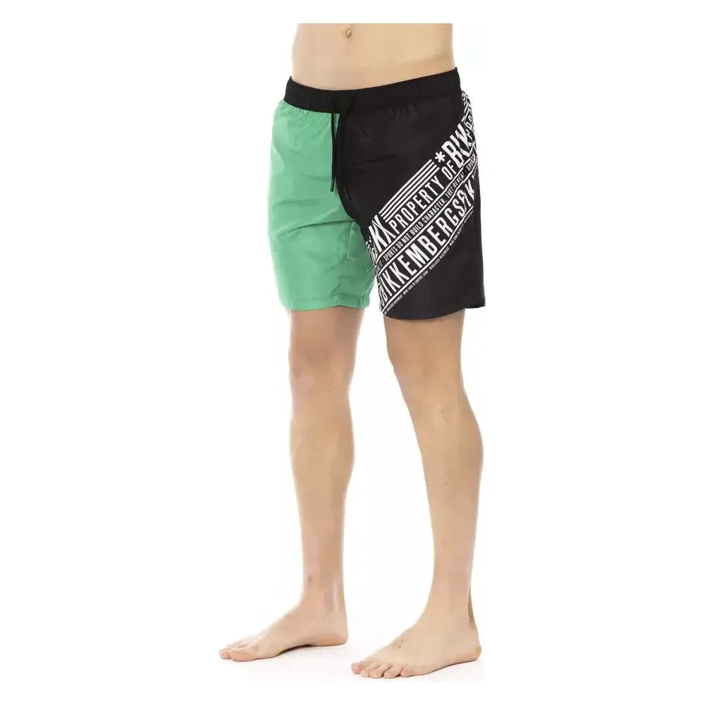 Bikkembergs Green Polyester Men Swim Short